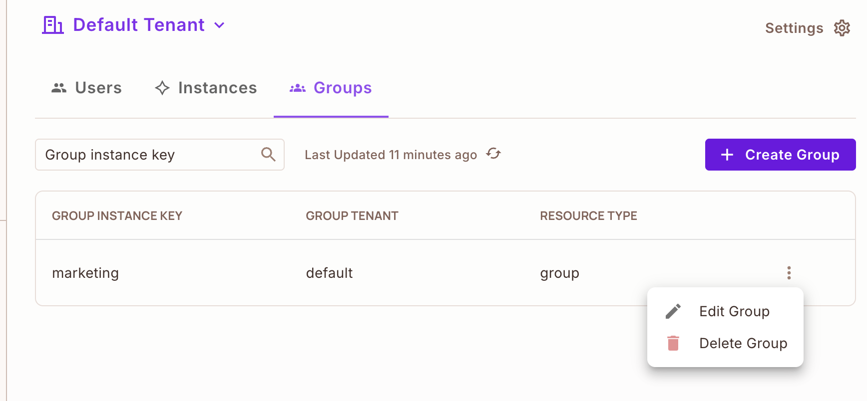 Edit Group Overview